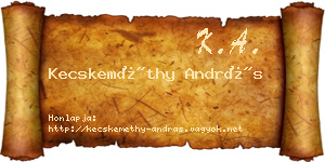 Kecskeméthy András névjegykártya