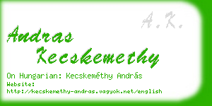 andras kecskemethy business card
