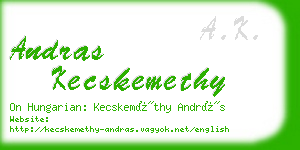 andras kecskemethy business card